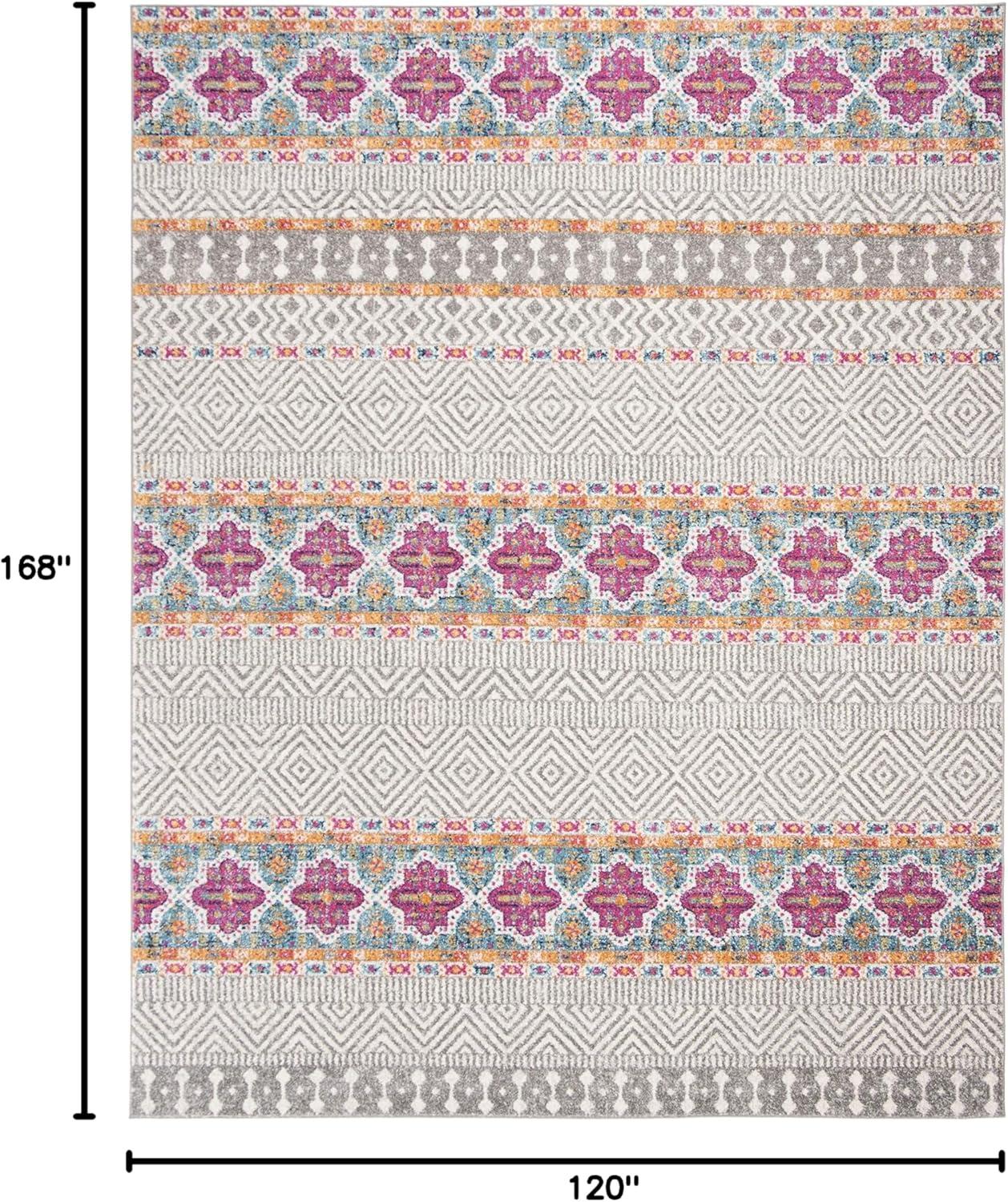 image:imageSAFAVIEH Madison Collection Area Rug 53 x 76 Grey amp Turquoise Boho Chic Design NonShedding amp Easy Care Ideal for High Traffic Areas in Living Room Bedroom MAD797GGreyIvory