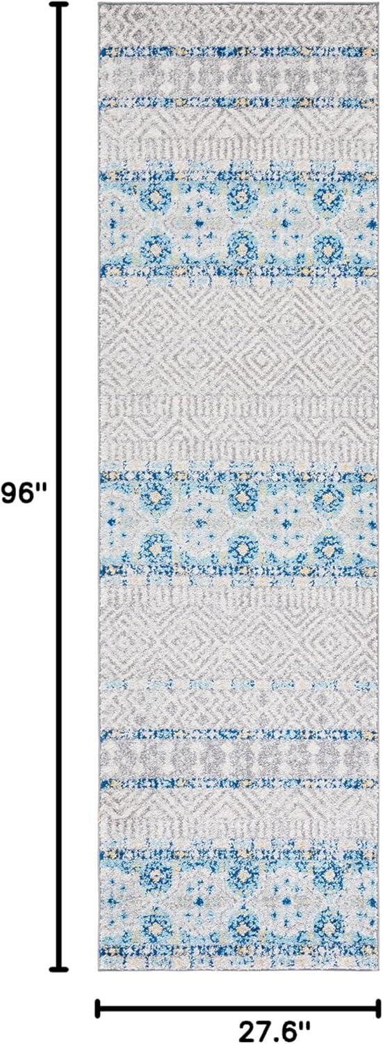 image:imageSAFAVIEH Madison Collection Area Rug 53 x 76 Grey amp Turquoise Boho Chic Design NonShedding amp Easy Care Ideal for High Traffic Areas in Living Room Bedroom MAD797GGreyTurquoise