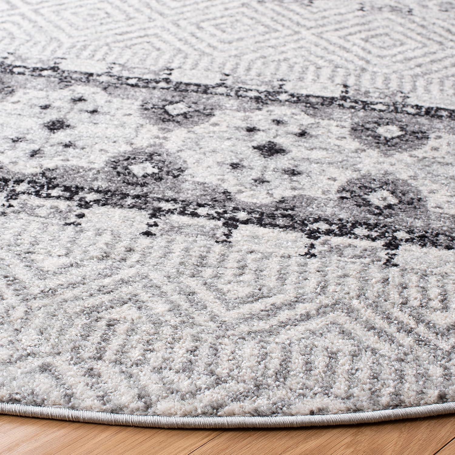 image:imageSAFAVIEH Madison Collection Area Rug 53 x 76 Grey amp Turquoise Boho Chic Design NonShedding amp Easy Care Ideal for High Traffic Areas in Living Room Bedroom MAD797GCharcoalGrey