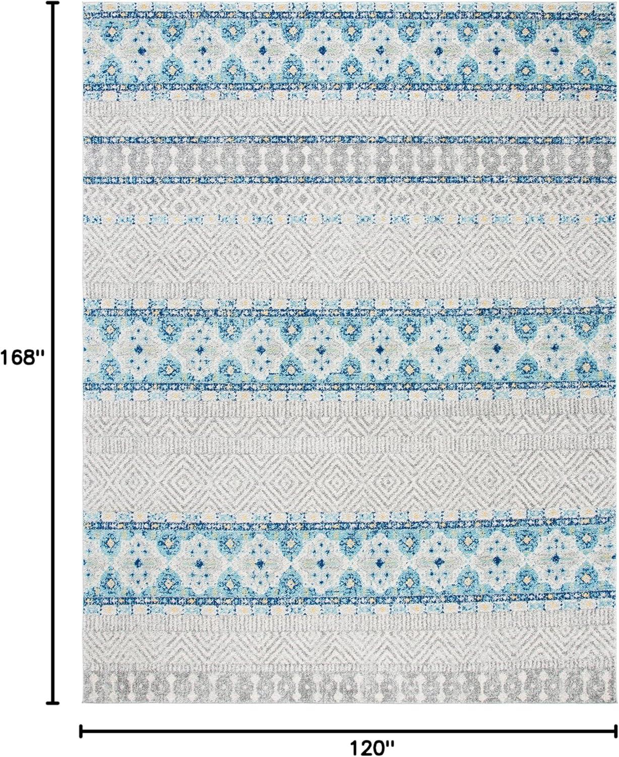 image:imageSAFAVIEH Madison Collection Area Rug 53 x 76 Grey amp Turquoise Boho Chic Design NonShedding amp Easy Care Ideal for High Traffic Areas in Living Room Bedroom MAD797GGreyTurquoise