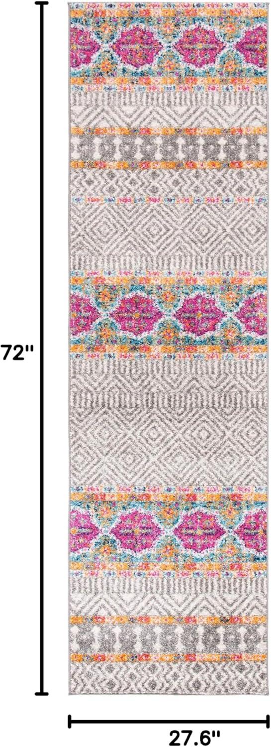 image:imageSAFAVIEH Madison Collection Area Rug 53 x 76 Grey amp Turquoise Boho Chic Design NonShedding amp Easy Care Ideal for High Traffic Areas in Living Room Bedroom MAD797GGreyIvory