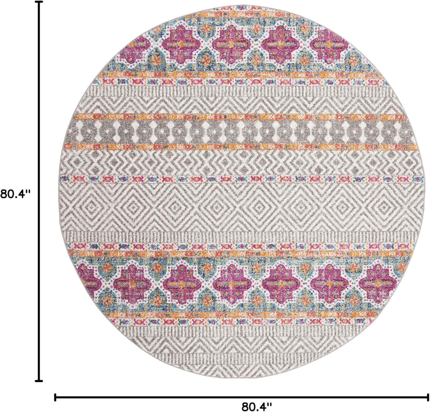 image:imageSAFAVIEH Madison Collection Area Rug 53 x 76 Grey amp Turquoise Boho Chic Design NonShedding amp Easy Care Ideal for High Traffic Areas in Living Room Bedroom MAD797GGreyIvory