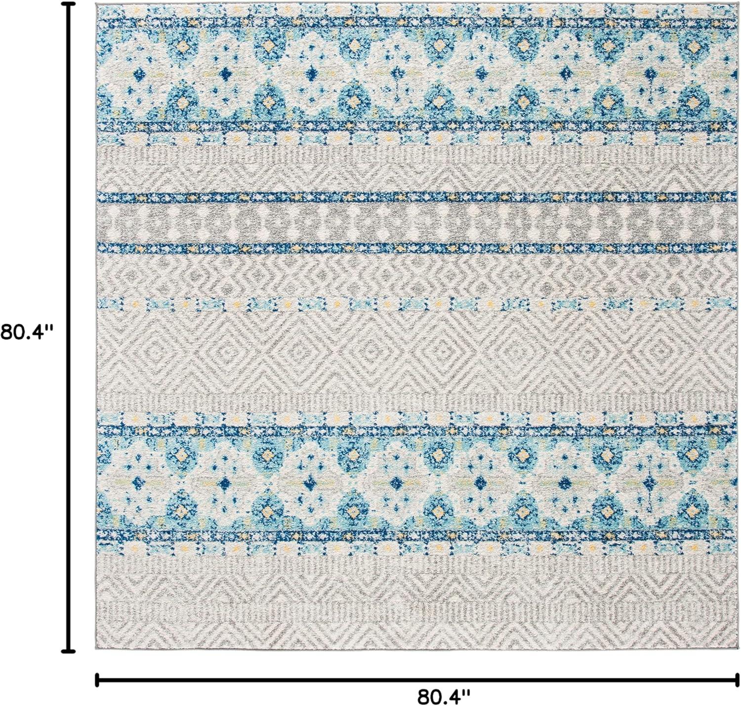 image:imageSAFAVIEH Madison Collection Area Rug 53 x 76 Grey amp Turquoise Boho Chic Design NonShedding amp Easy Care Ideal for High Traffic Areas in Living Room Bedroom MAD797GGreyTurquoise