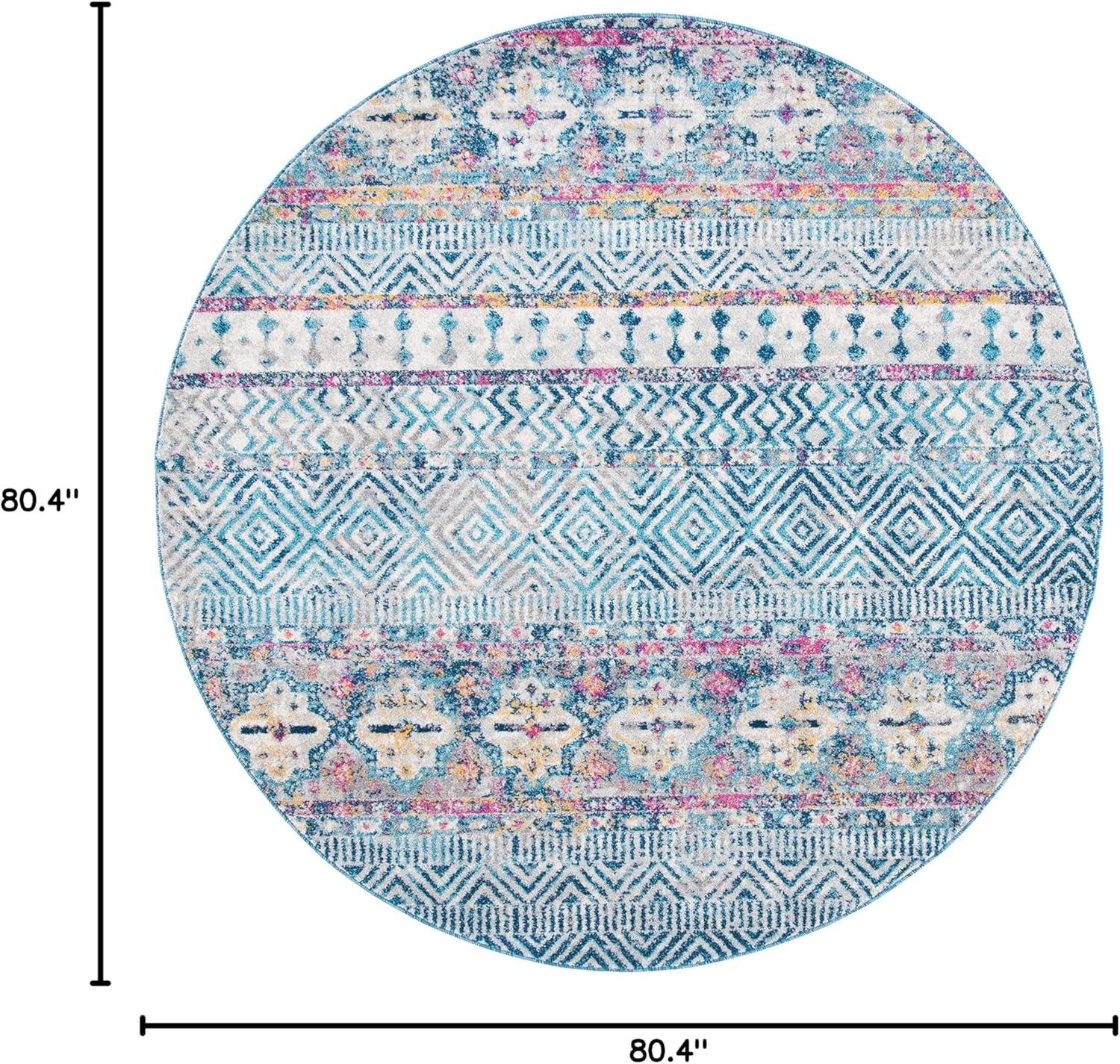 image:imageSAFAVIEH Madison Collection Area Rug 53 x 76 Grey amp Turquoise Boho Chic Design NonShedding amp Easy Care Ideal for High Traffic Areas in Living Room Bedroom MAD797GDenim BluePurple