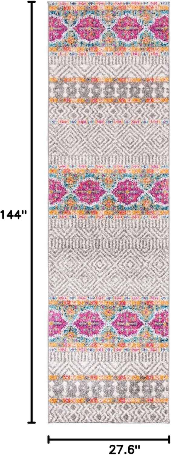 image:imageSAFAVIEH Madison Collection Area Rug 53 x 76 Grey amp Turquoise Boho Chic Design NonShedding amp Easy Care Ideal for High Traffic Areas in Living Room Bedroom MAD797GGreyIvory