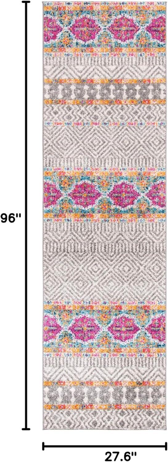image:imageSAFAVIEH Madison Collection Area Rug 53 x 76 Grey amp Turquoise Boho Chic Design NonShedding amp Easy Care Ideal for High Traffic Areas in Living Room Bedroom MAD797GGreyIvory