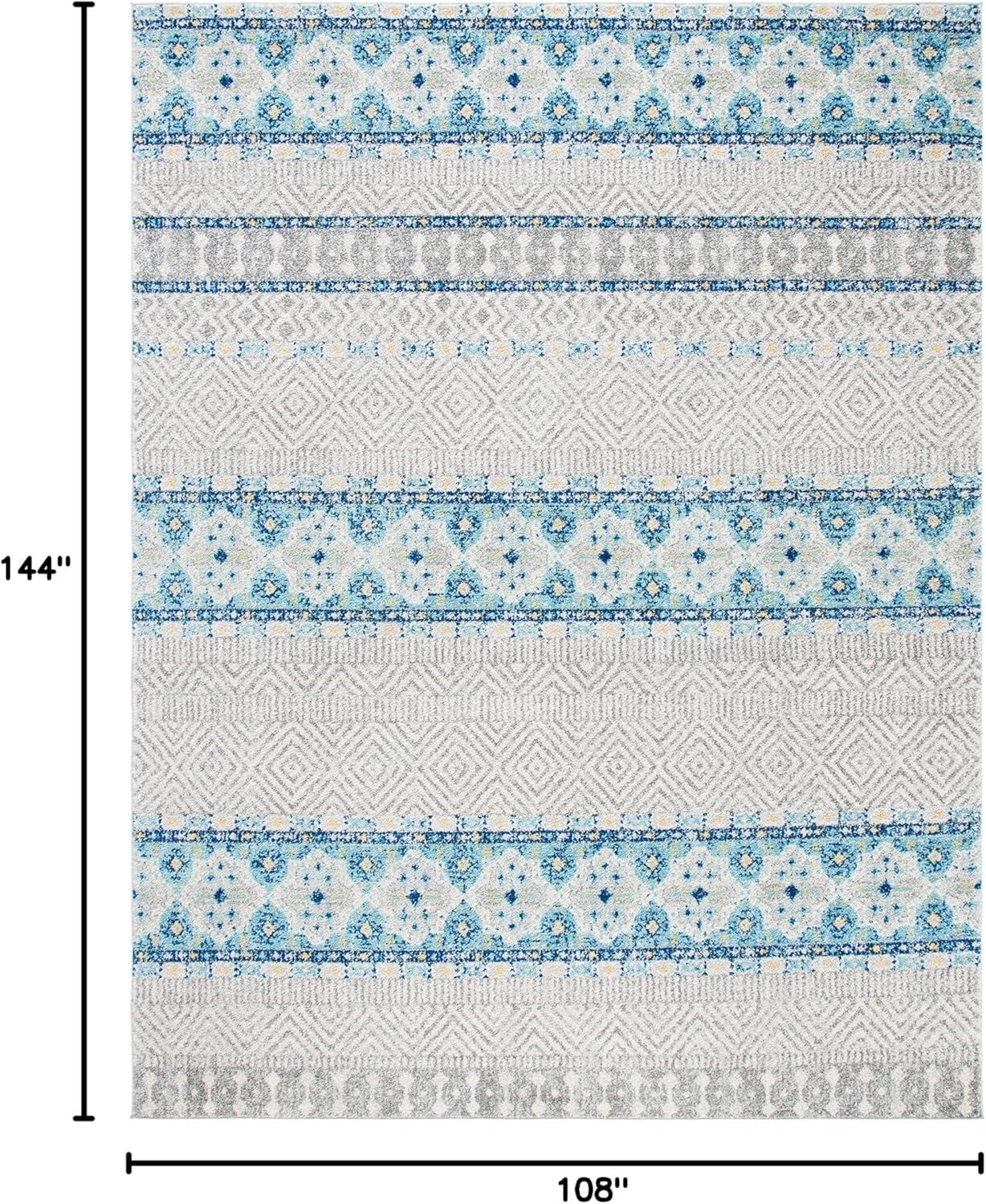 image:imageSAFAVIEH Madison Collection Area Rug 53 x 76 Grey amp Turquoise Boho Chic Design NonShedding amp Easy Care Ideal for High Traffic Areas in Living Room Bedroom MAD797GGreyTurquoise