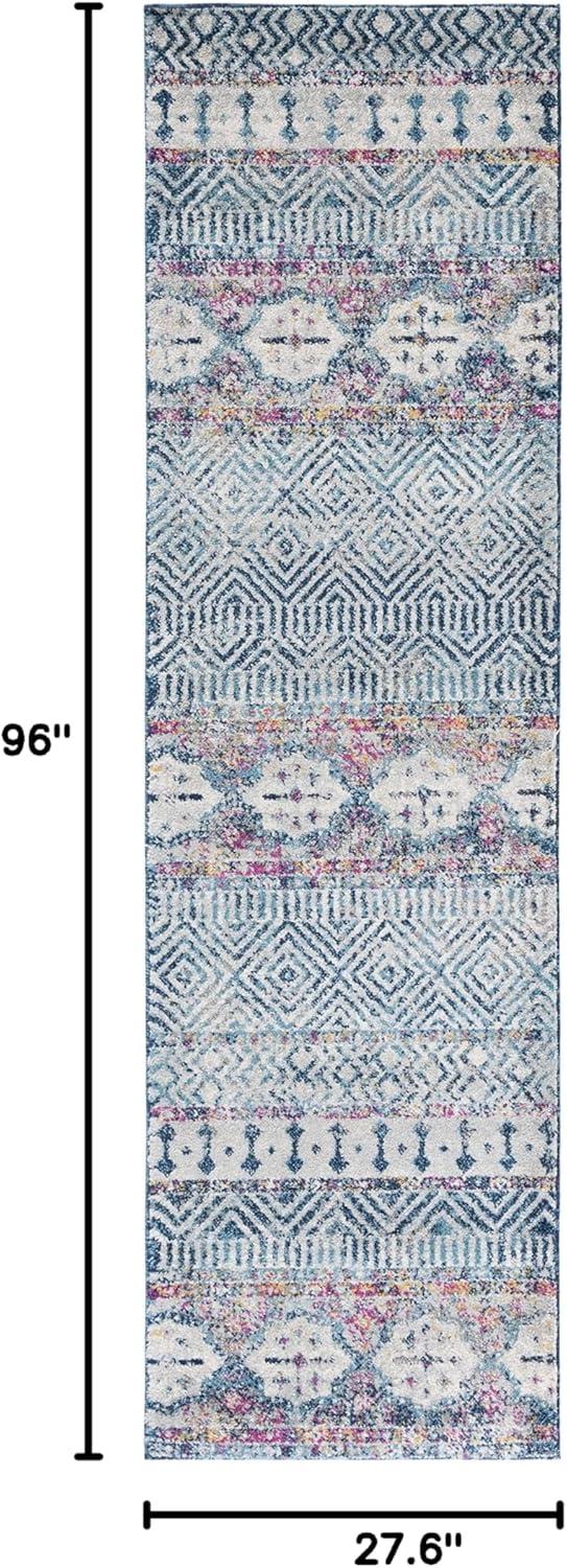 image:imageSAFAVIEH Madison Collection Area Rug 53 x 76 Grey amp Turquoise Boho Chic Design NonShedding amp Easy Care Ideal for High Traffic Areas in Living Room Bedroom MAD797GDenim BluePurple