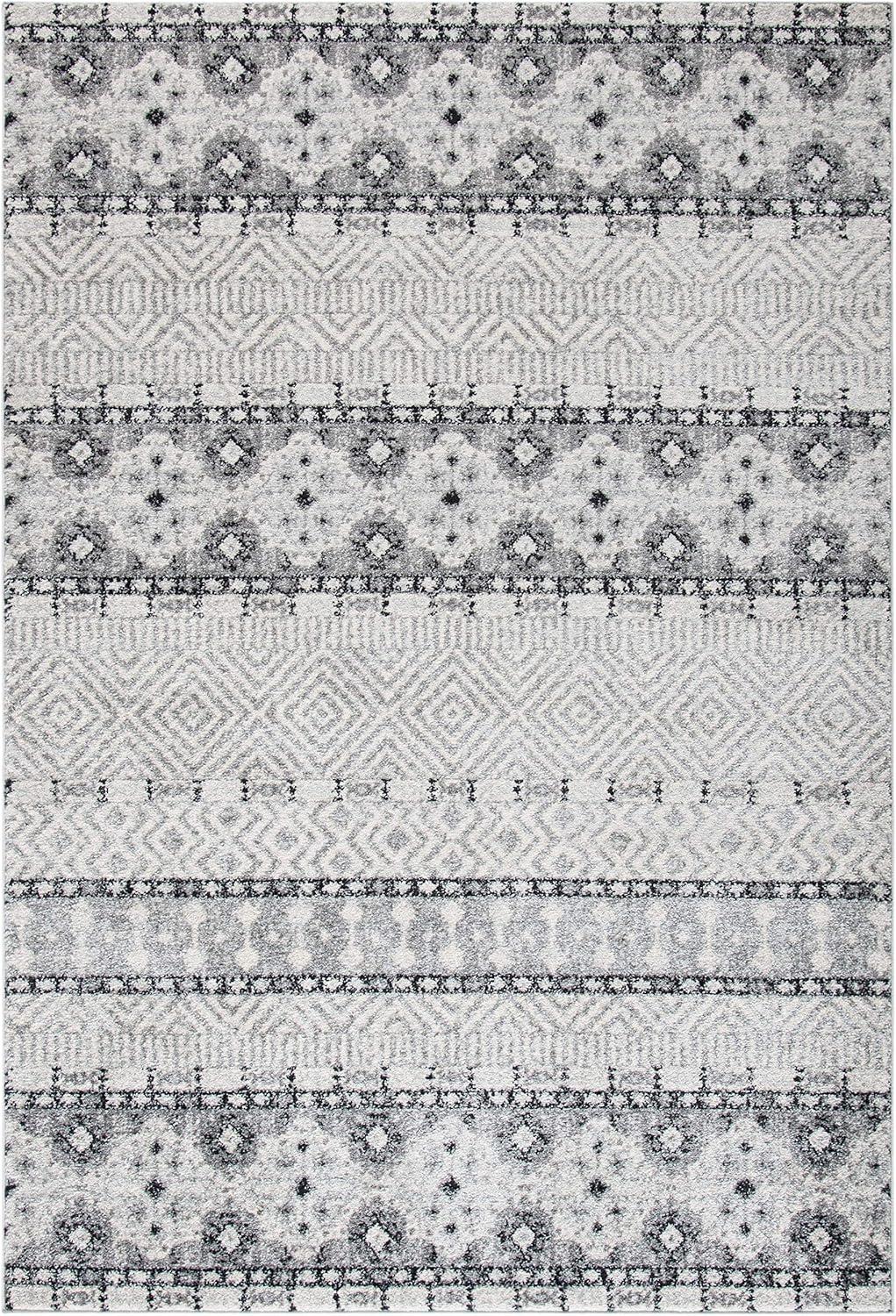 image:imageSAFAVIEH Madison Collection Area Rug 53 x 76 Grey amp Turquoise Boho Chic Design NonShedding amp Easy Care Ideal for High Traffic Areas in Living Room Bedroom MAD797GCharcoalGrey