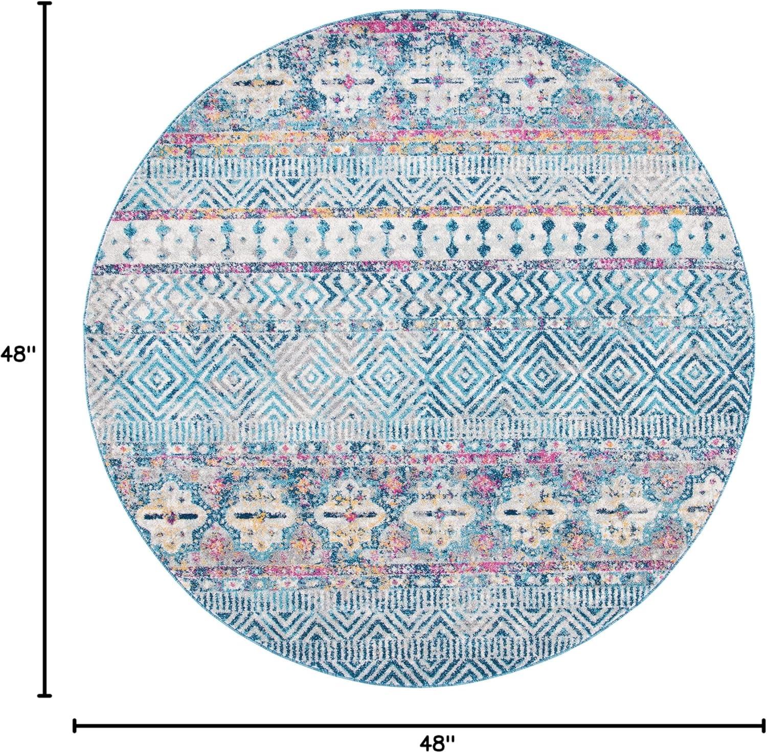 image:imageSAFAVIEH Madison Collection Area Rug 53 x 76 Grey amp Turquoise Boho Chic Design NonShedding amp Easy Care Ideal for High Traffic Areas in Living Room Bedroom MAD797GDenim BluePurple