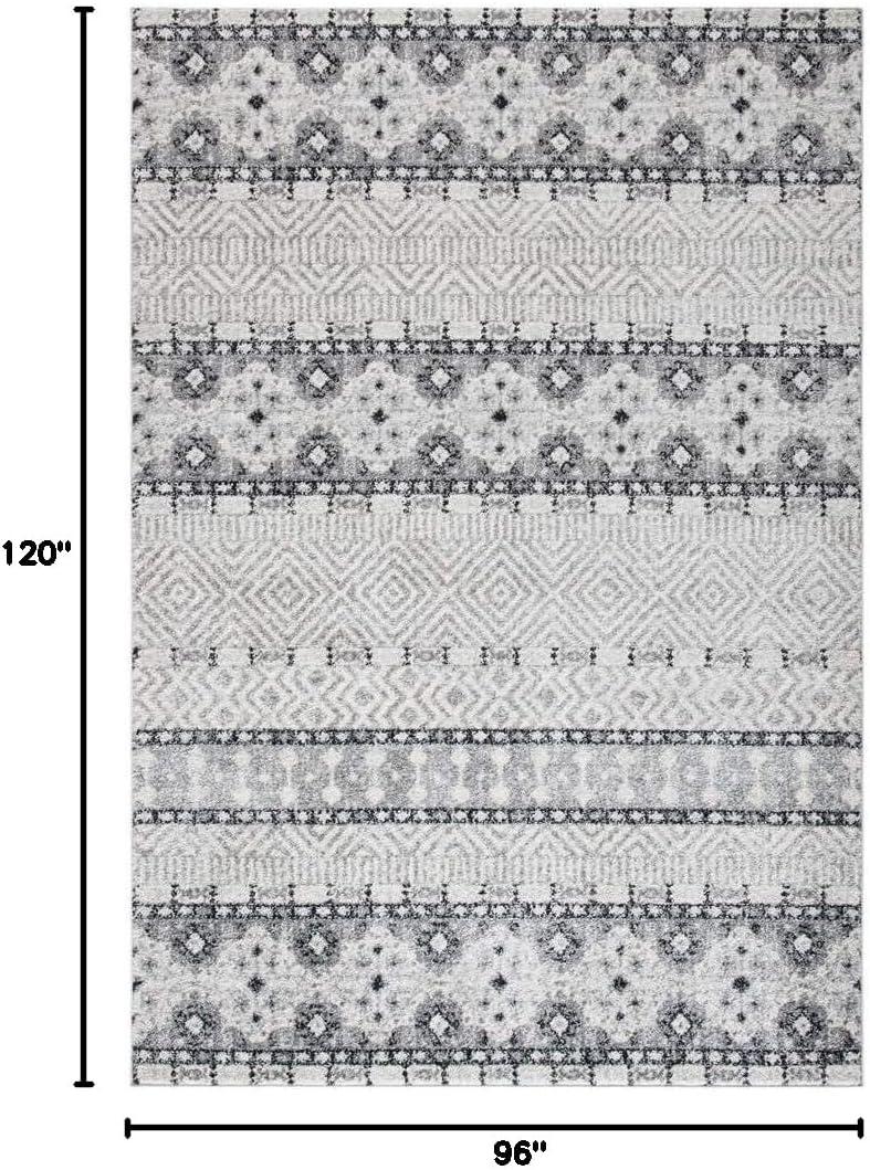 image:imageSAFAVIEH Madison Collection Area Rug 53 x 76 Grey amp Turquoise Boho Chic Design NonShedding amp Easy Care Ideal for High Traffic Areas in Living Room Bedroom MAD797GCharcoalGrey