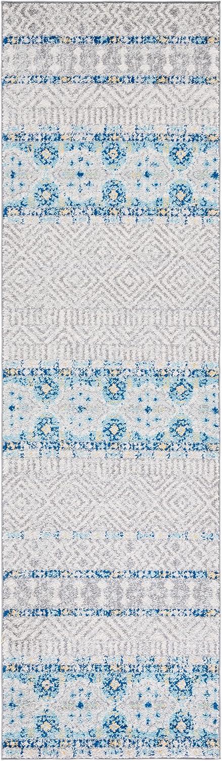 image:imageSAFAVIEH Madison Collection Area Rug 53 x 76 Grey amp Turquoise Boho Chic Design NonShedding amp Easy Care Ideal for High Traffic Areas in Living Room Bedroom MAD797GGreyTurquoise