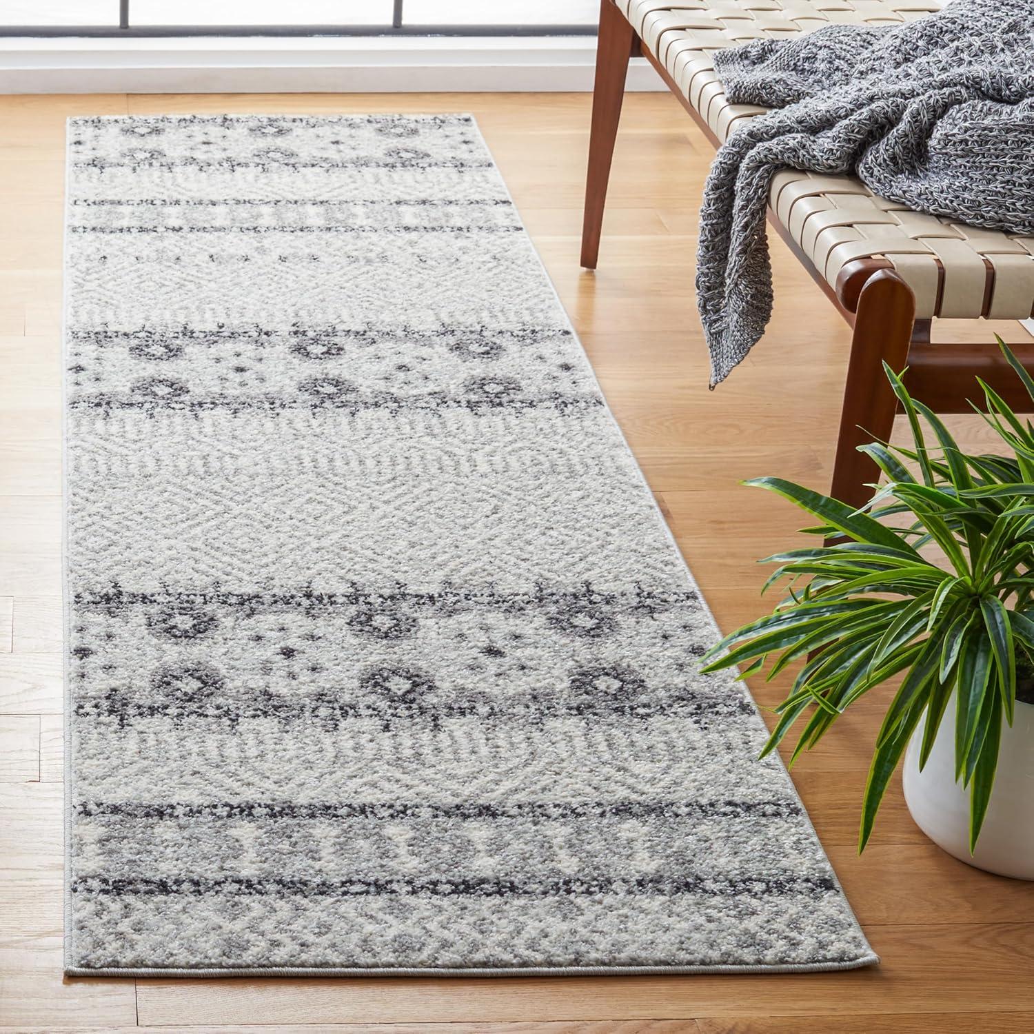 image:imageSAFAVIEH Madison Collection Area Rug 53 x 76 Grey amp Turquoise Boho Chic Design NonShedding amp Easy Care Ideal for High Traffic Areas in Living Room Bedroom MAD797GCharcoalGrey