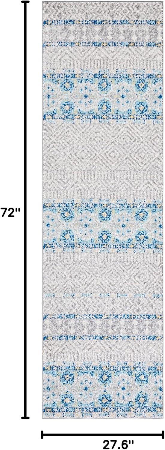 image:imageSAFAVIEH Madison Collection Area Rug 53 x 76 Grey amp Turquoise Boho Chic Design NonShedding amp Easy Care Ideal for High Traffic Areas in Living Room Bedroom MAD797GGreyTurquoise