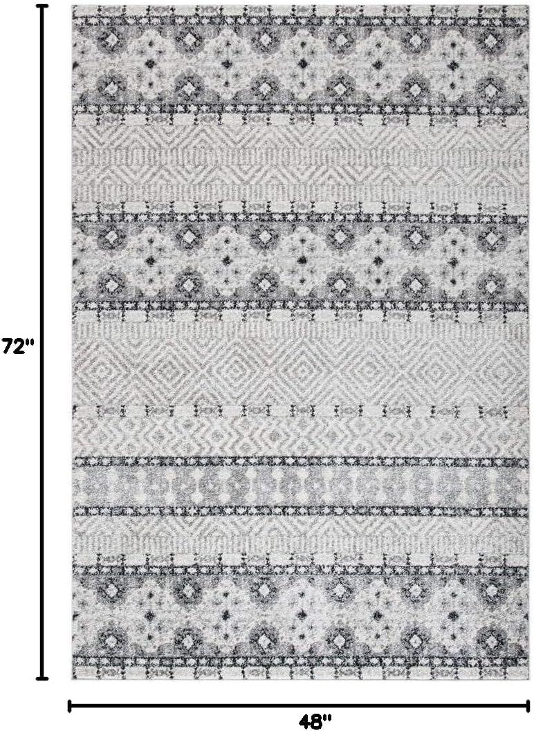 image:imageSAFAVIEH Madison Collection Area Rug 53 x 76 Grey amp Turquoise Boho Chic Design NonShedding amp Easy Care Ideal for High Traffic Areas in Living Room Bedroom MAD797GCharcoalGrey