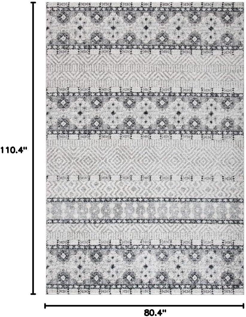 image:imageSAFAVIEH Madison Collection Area Rug 53 x 76 Grey amp Turquoise Boho Chic Design NonShedding amp Easy Care Ideal for High Traffic Areas in Living Room Bedroom MAD797GCharcoalGrey