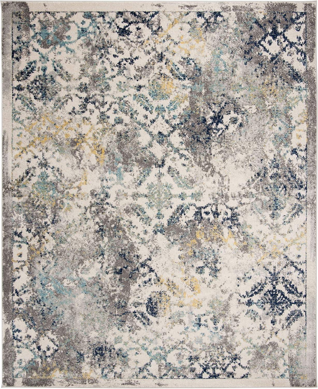 image:imageSAFAVIEH Madison Collection Area Rug 53 x 76 Ivory amp Blue Boho Chic Distressed Design NonShedding amp Easy Care Ideal for High Traffic Areas in Living Room Bedroom MAD159MIvoryBlue