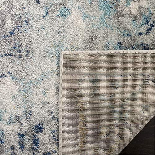 image:imageSAFAVIEH Madison Collection Area Rug 53 x 76 Ivory amp Blue Boho Chic Distressed Design NonShedding amp Easy Care Ideal for High Traffic Areas in Living Room Bedroom MAD159MIvoryBlue