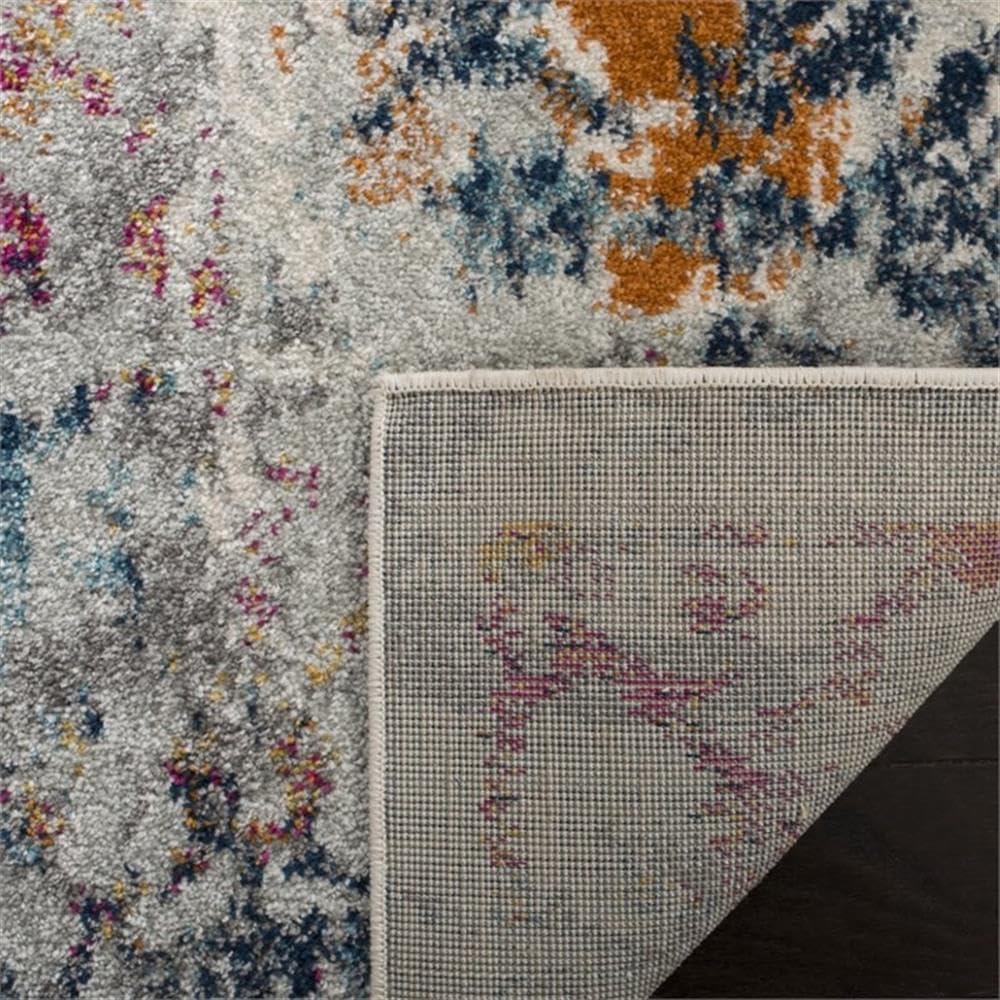 image:imageSAFAVIEH Madison Collection Area Rug 53 x 76 Ivory amp Blue Boho Chic Distressed Design NonShedding amp Easy Care Ideal for High Traffic Areas in Living Room Bedroom MAD159MLight GreyFuchsia
