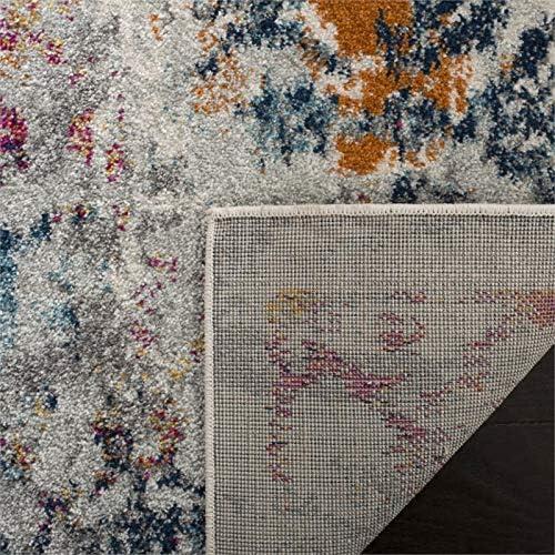 image:imageSAFAVIEH Madison Collection Area Rug 53 x 76 Ivory amp Blue Boho Chic Distressed Design NonShedding amp Easy Care Ideal for High Traffic Areas in Living Room Bedroom MAD159MLight GreyFuchsia