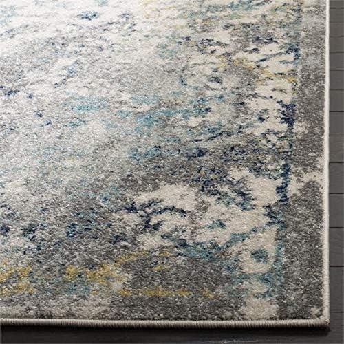 image:imageSAFAVIEH Madison Collection Area Rug 53 x 76 Ivory amp Blue Boho Chic Distressed Design NonShedding amp Easy Care Ideal for High Traffic Areas in Living Room Bedroom MAD159MIvoryBlue
