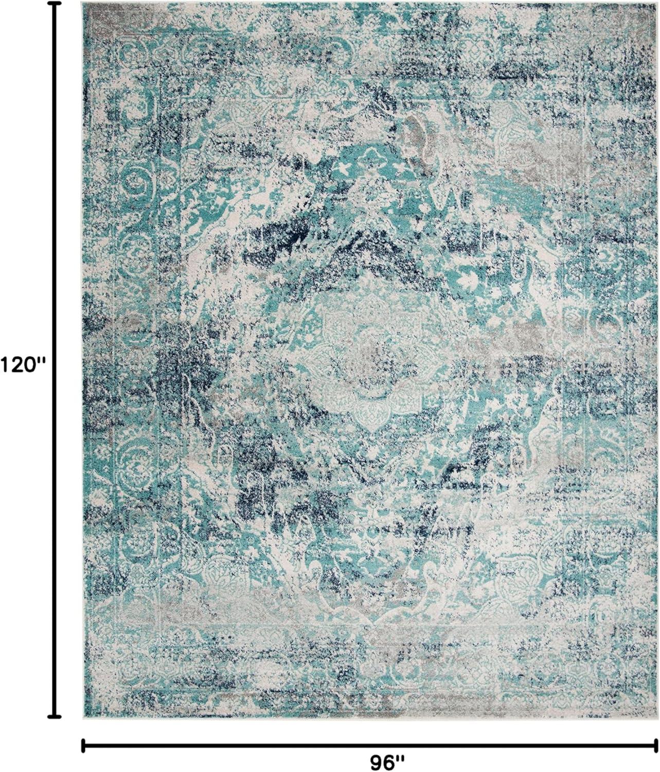 image:imageSAFAVIEH Madison Collection Area Rug 53 x 76 Ivory amp Blue Boho Chic Medallion Design NonShedding amp Easy Care Ideal for High Traffic Areas in Living Room Bedroom MAD152MIvoryBlue