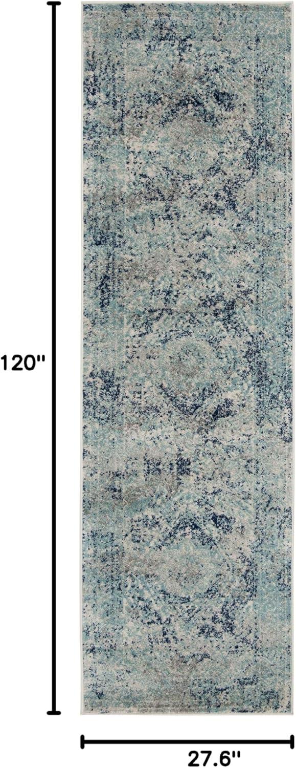 image:imageSAFAVIEH Madison Collection Area Rug 53 x 76 Ivory amp Blue Boho Chic Medallion Design NonShedding amp Easy Care Ideal for High Traffic Areas in Living Room Bedroom MAD152MIvoryBlue
