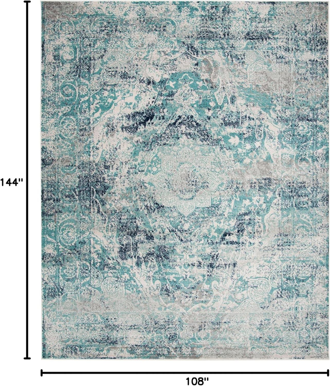 image:imageSAFAVIEH Madison Collection Area Rug 53 x 76 Ivory amp Blue Boho Chic Medallion Design NonShedding amp Easy Care Ideal for High Traffic Areas in Living Room Bedroom MAD152MIvoryBlue