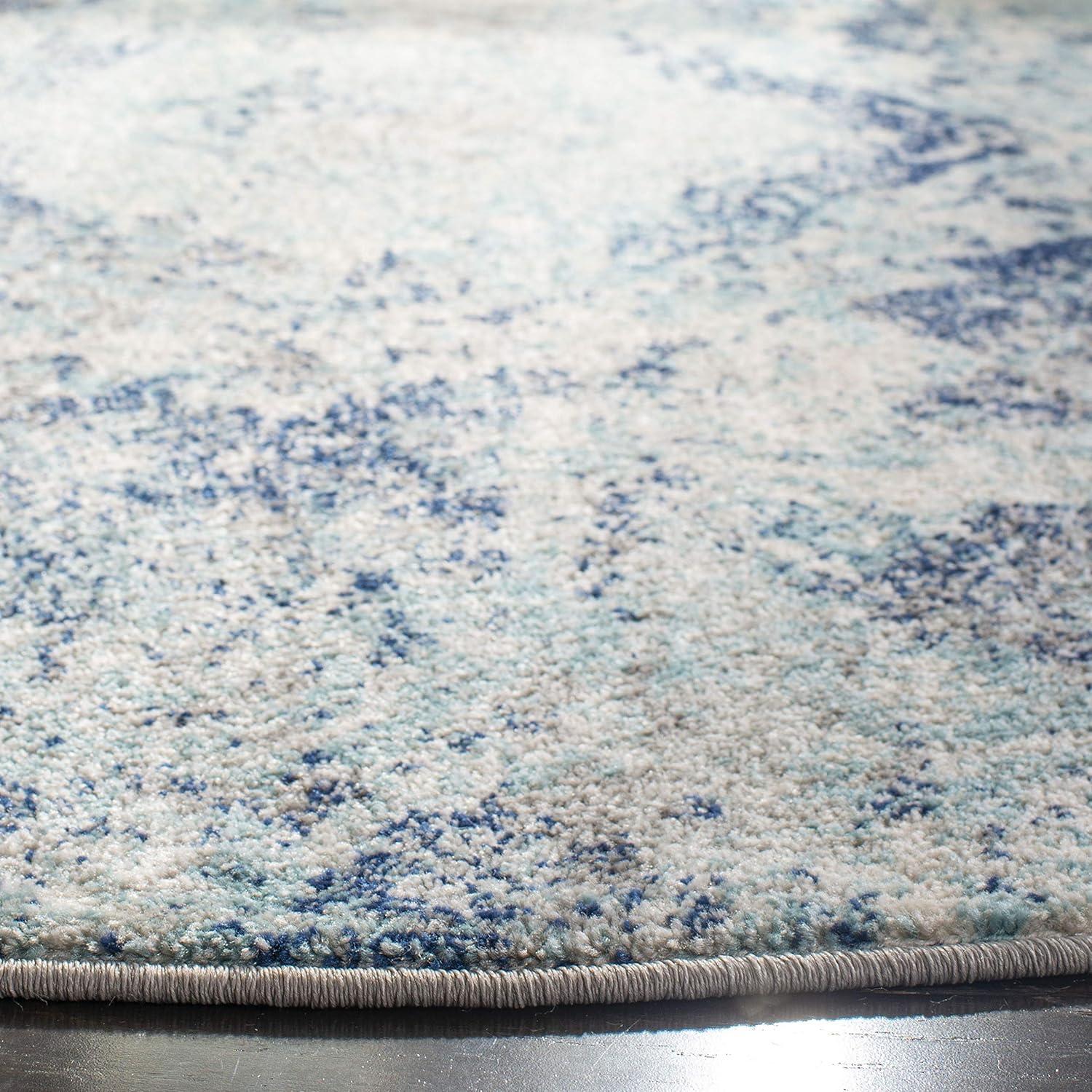 image:imageSAFAVIEH Madison Collection Area Rug 53 x 76 Ivory amp Blue Boho Chic Medallion Design NonShedding amp Easy Care Ideal for High Traffic Areas in Living Room Bedroom MAD152MIvoryBlue