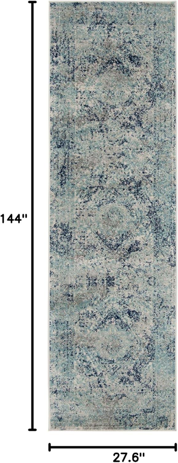 image:imageSAFAVIEH Madison Collection Area Rug 53 x 76 Ivory amp Blue Boho Chic Medallion Design NonShedding amp Easy Care Ideal for High Traffic Areas in Living Room Bedroom MAD152MIvoryBlue