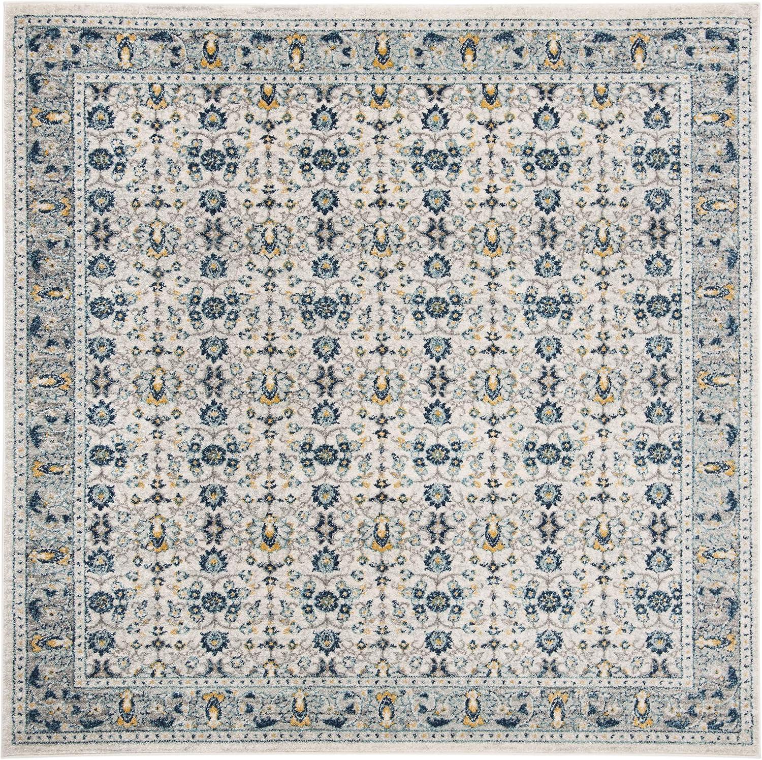 image:imageSAFAVIEH Madison Collection Area Rug 53 x 76 Ivory amp Navy Oriental Distressed Design NonShedding amp Easy Care Ideal for High Traffic Areas in Living Room Bedroom MAD151NIvoryNavy