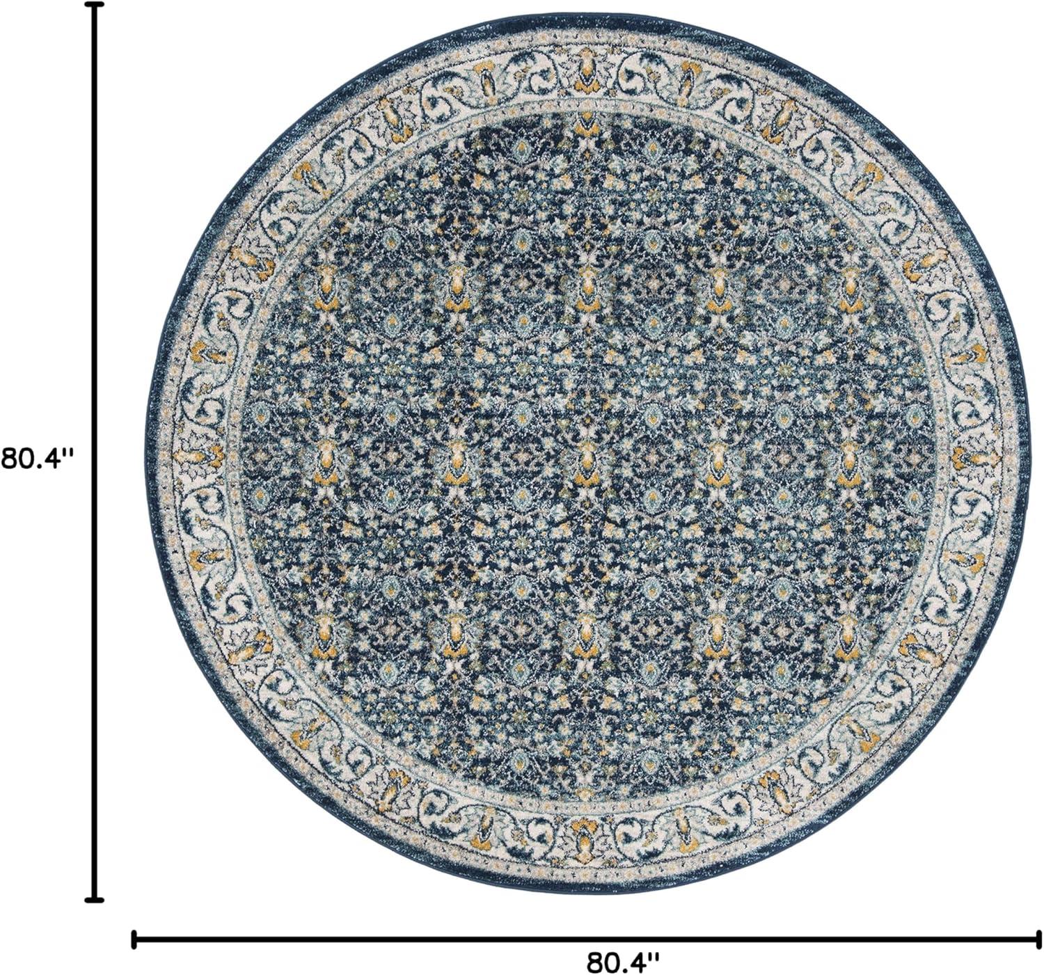 image:imageSAFAVIEH Madison Collection Area Rug 53 x 76 Ivory amp Navy Oriental Distressed Design NonShedding amp Easy Care Ideal for High Traffic Areas in Living Room Bedroom MAD151NNavyCreme