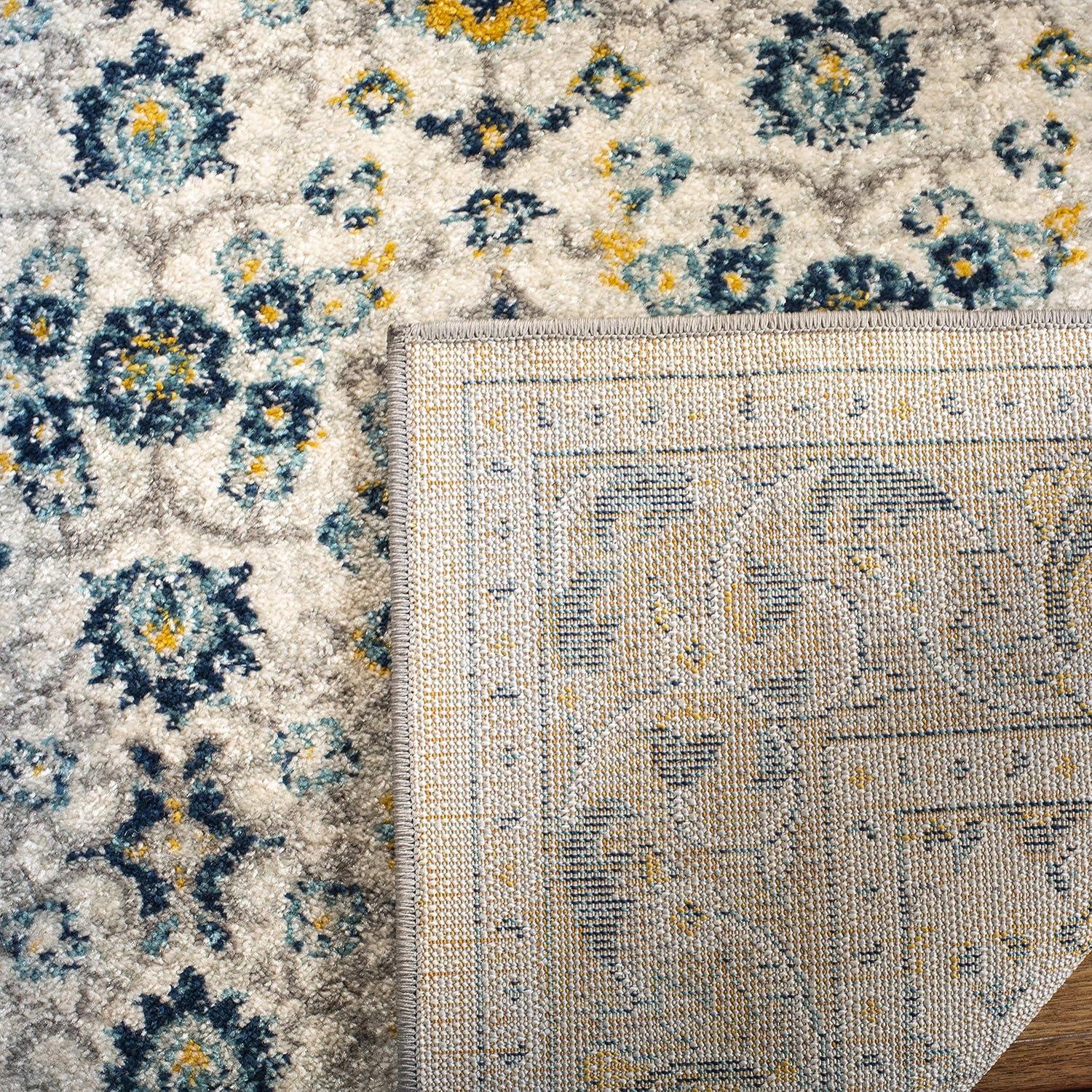image:imageSAFAVIEH Madison Collection Area Rug 53 x 76 Ivory amp Navy Oriental Distressed Design NonShedding amp Easy Care Ideal for High Traffic Areas in Living Room Bedroom MAD151NIvoryNavy