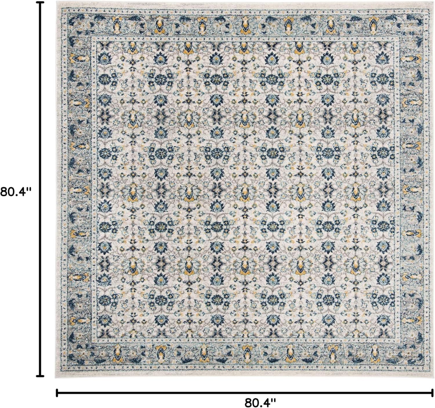 image:imageSAFAVIEH Madison Collection Area Rug 53 x 76 Ivory amp Navy Oriental Distressed Design NonShedding amp Easy Care Ideal for High Traffic Areas in Living Room Bedroom MAD151NIvoryNavy