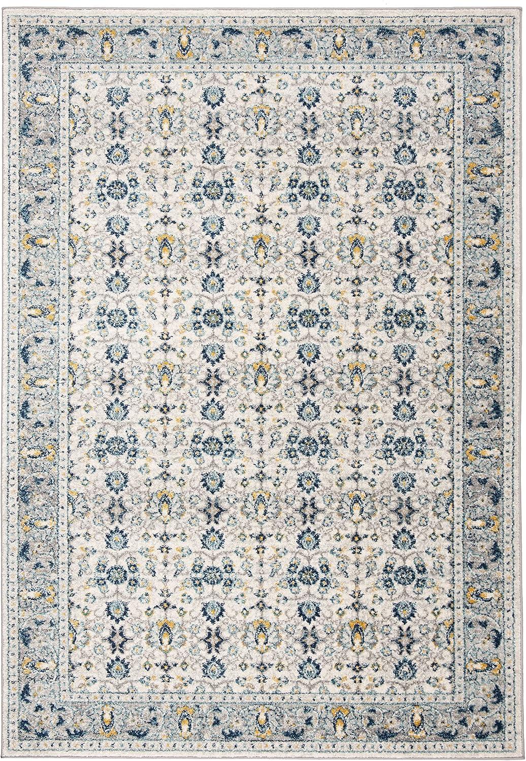 image:imageSAFAVIEH Madison Collection Area Rug 53 x 76 Ivory amp Navy Oriental Distressed Design NonShedding amp Easy Care Ideal for High Traffic Areas in Living Room Bedroom MAD151NIvoryNavy