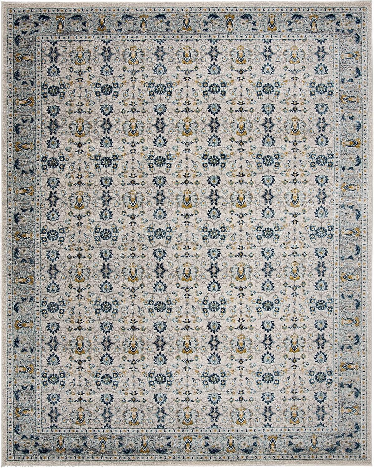 image:imageSAFAVIEH Madison Collection Area Rug 53 x 76 Ivory amp Navy Oriental Distressed Design NonShedding amp Easy Care Ideal for High Traffic Areas in Living Room Bedroom MAD151NIvoryNavy