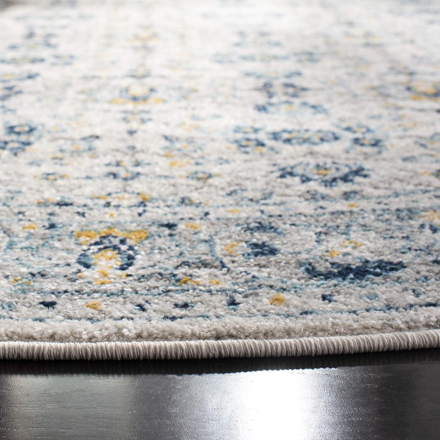 image:imageSAFAVIEH Madison Collection Area Rug 53 x 76 Ivory amp Navy Oriental Distressed Design NonShedding amp Easy Care Ideal for High Traffic Areas in Living Room Bedroom MAD151NIvoryNavy
