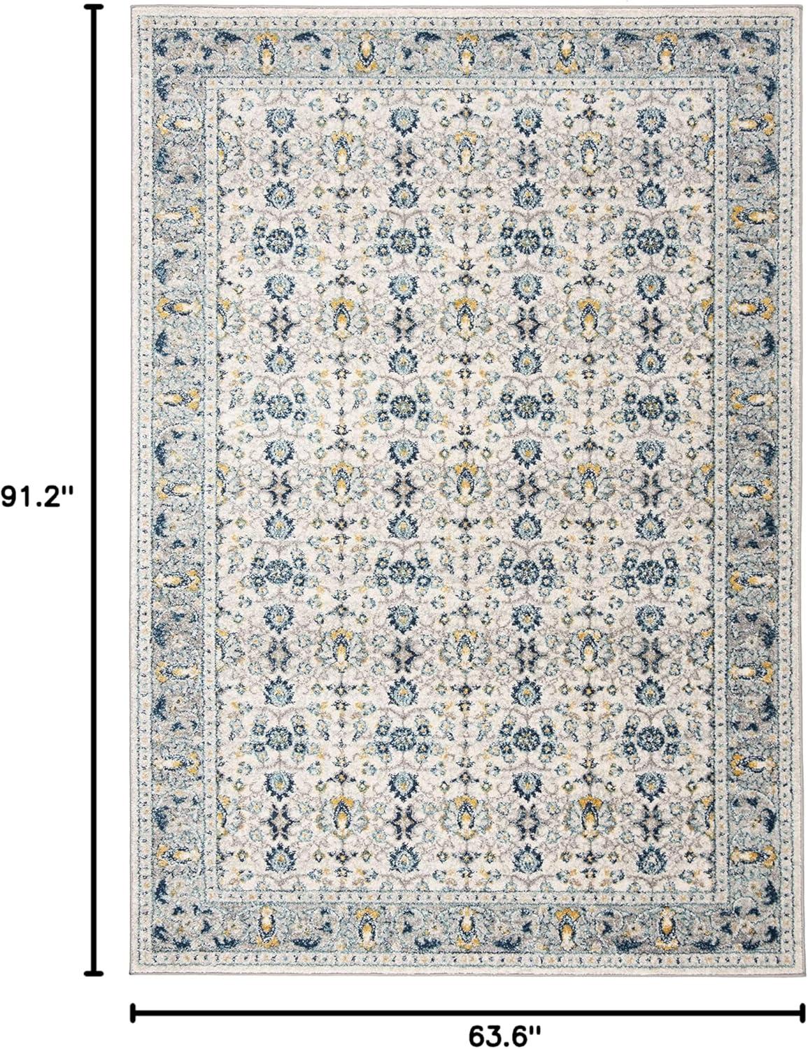image:imageSAFAVIEH Madison Collection Area Rug 53 x 76 Ivory amp Navy Oriental Distressed Design NonShedding amp Easy Care Ideal for High Traffic Areas in Living Room Bedroom MAD151NIvoryNavy