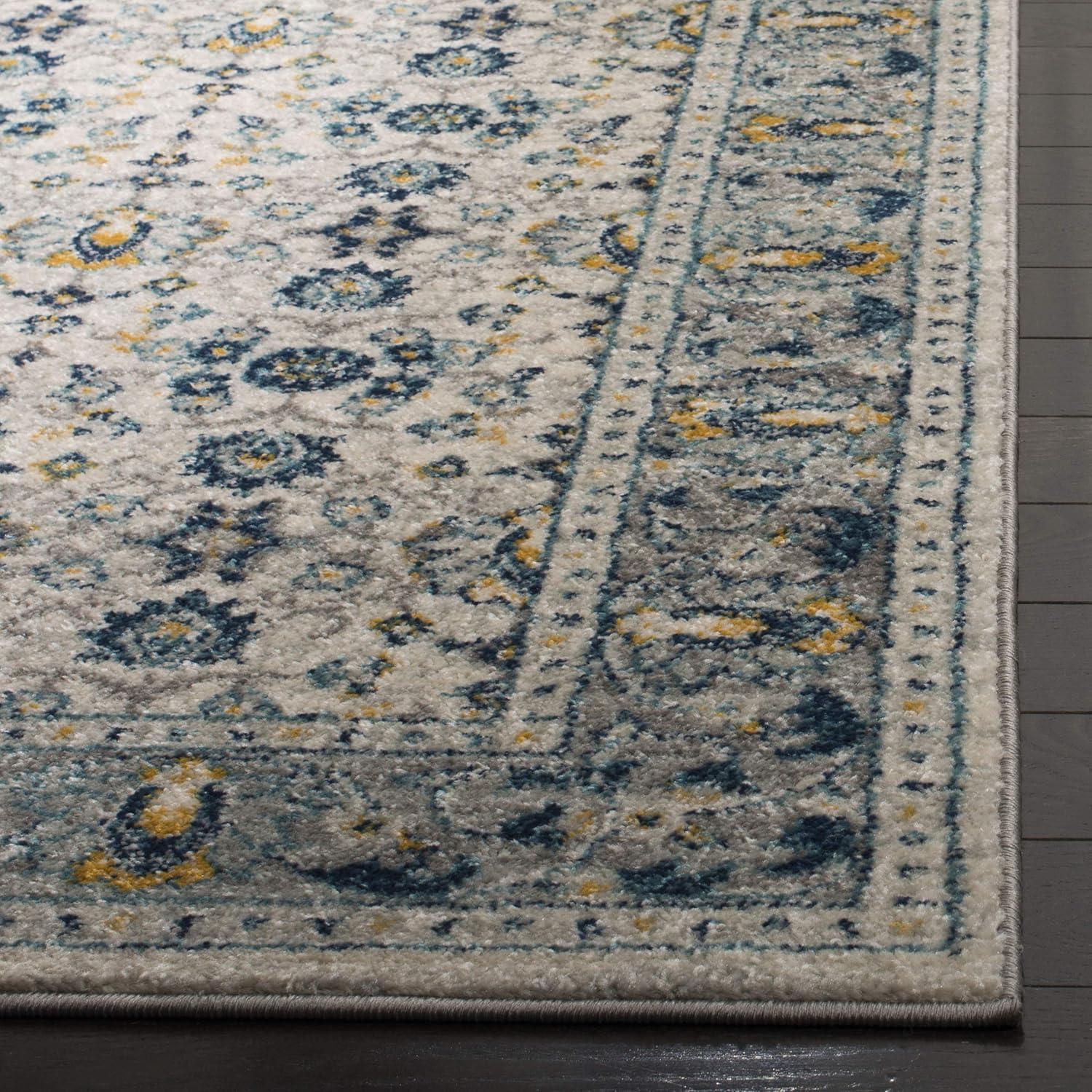 image:imageSAFAVIEH Madison Collection Area Rug 53 x 76 Ivory amp Navy Oriental Distressed Design NonShedding amp Easy Care Ideal for High Traffic Areas in Living Room Bedroom MAD151NIvoryNavy