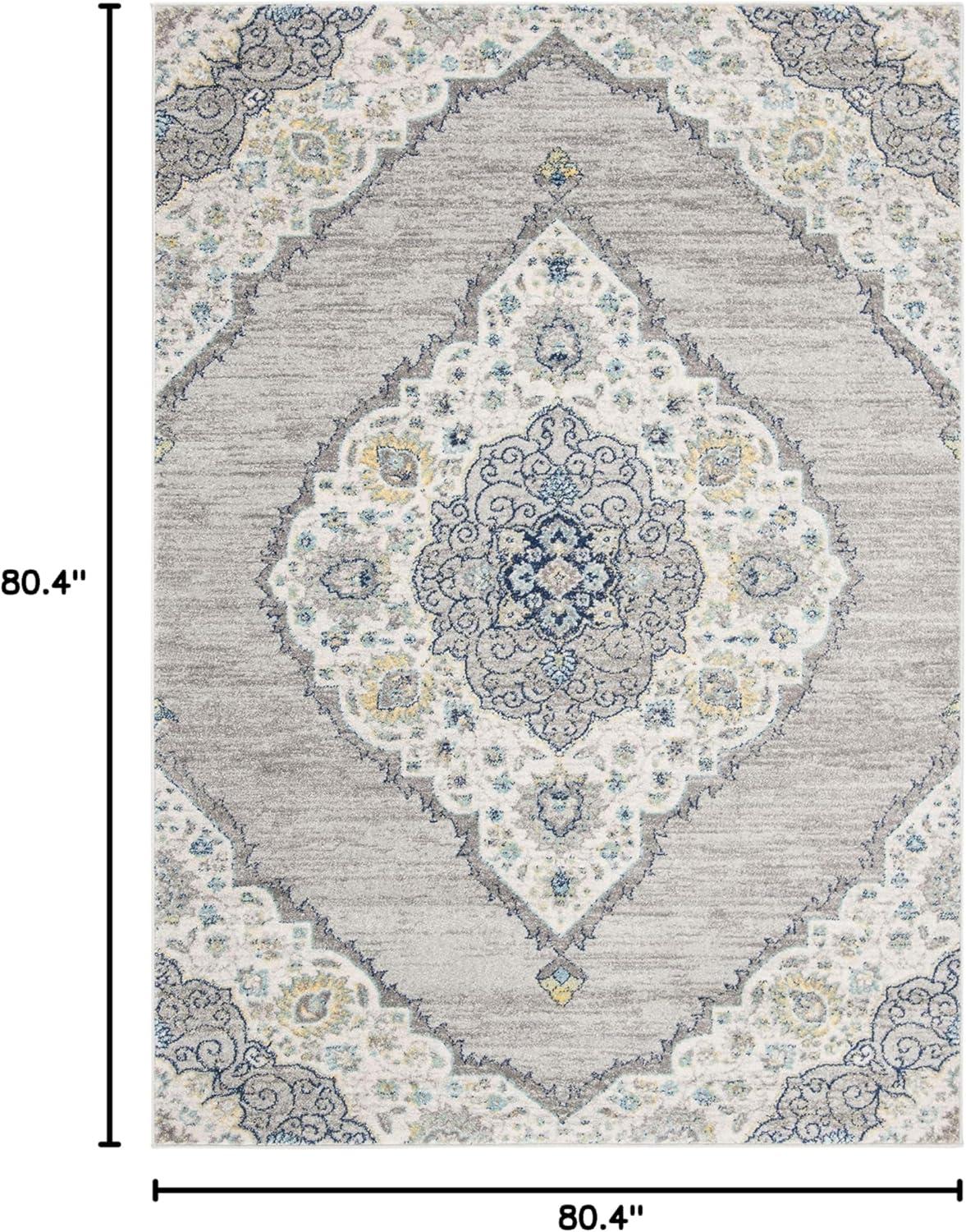 image:imageSAFAVIEH Madison Collection Area Rug 53 x 76 Light Grey amp Blue Boho Chic Medallion Design NonShedding amp Easy Care Ideal for High Traffic Areas in Living Room Bedroom MAD153FLight Grey Blue