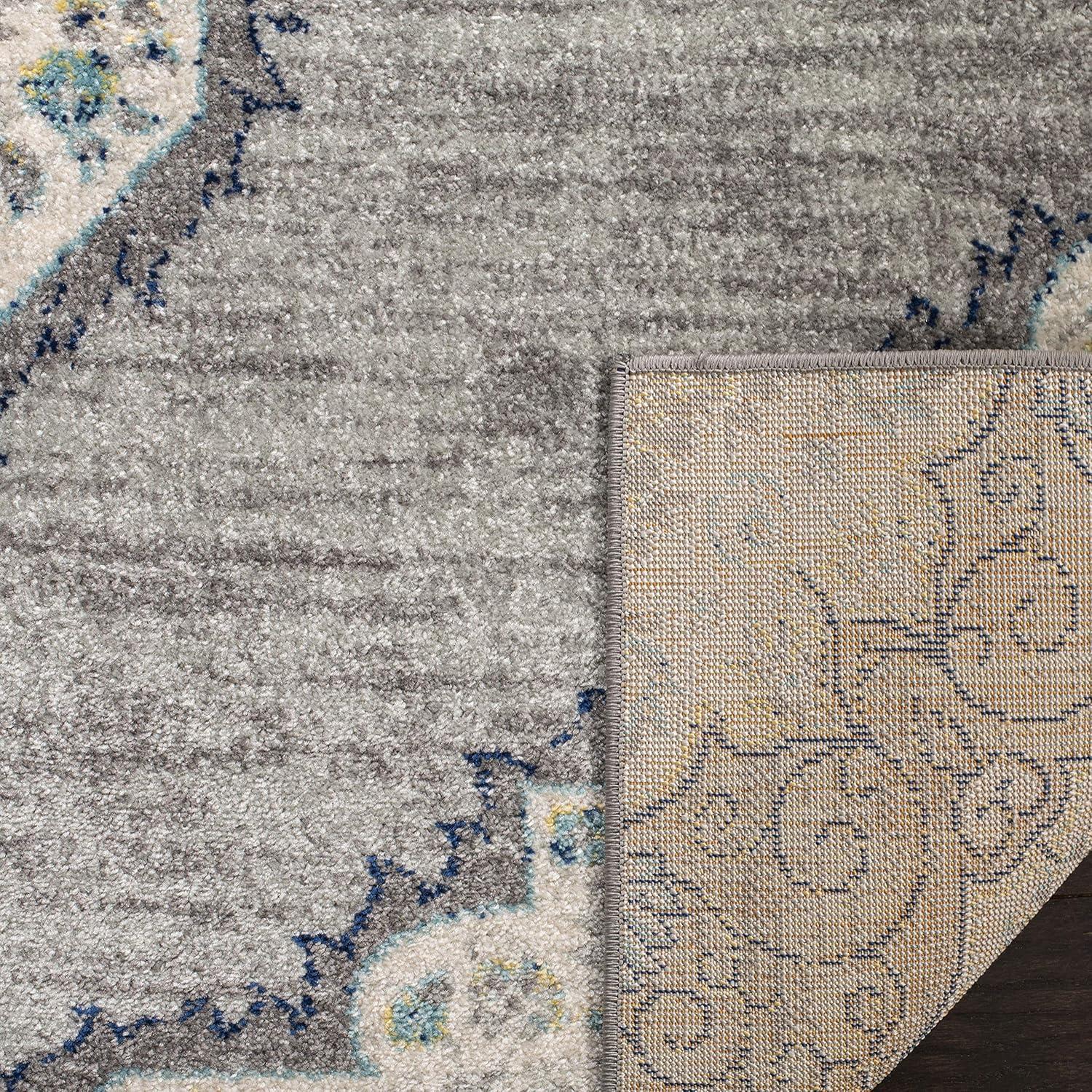 image:imageSAFAVIEH Madison Collection Area Rug 53 x 76 Light Grey amp Blue Boho Chic Medallion Design NonShedding amp Easy Care Ideal for High Traffic Areas in Living Room Bedroom MAD153FLight Grey Blue