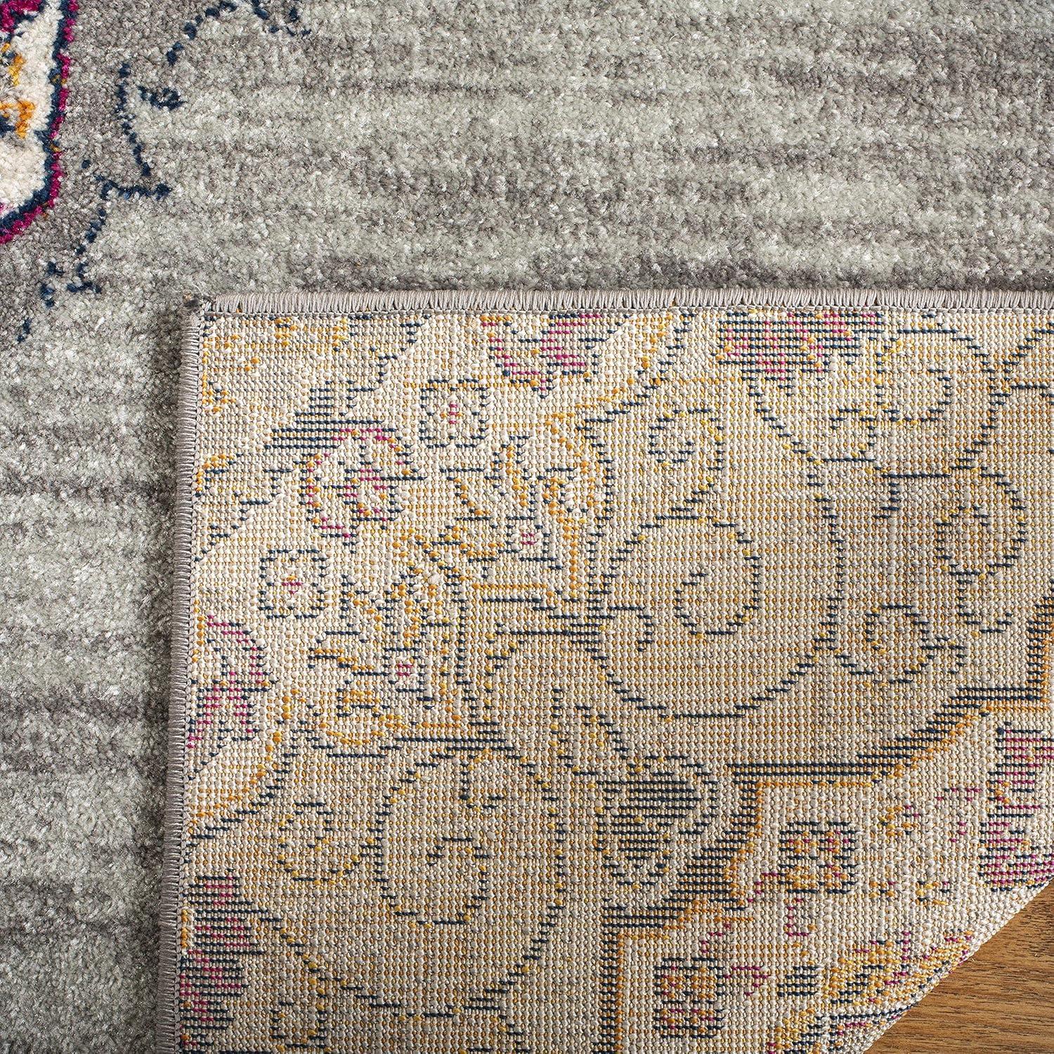 image:imageSAFAVIEH Madison Collection Area Rug 53 x 76 Light Grey amp Blue Boho Chic Medallion Design NonShedding amp Easy Care Ideal for High Traffic Areas in Living Room Bedroom MAD153FLight GreyFuchsia