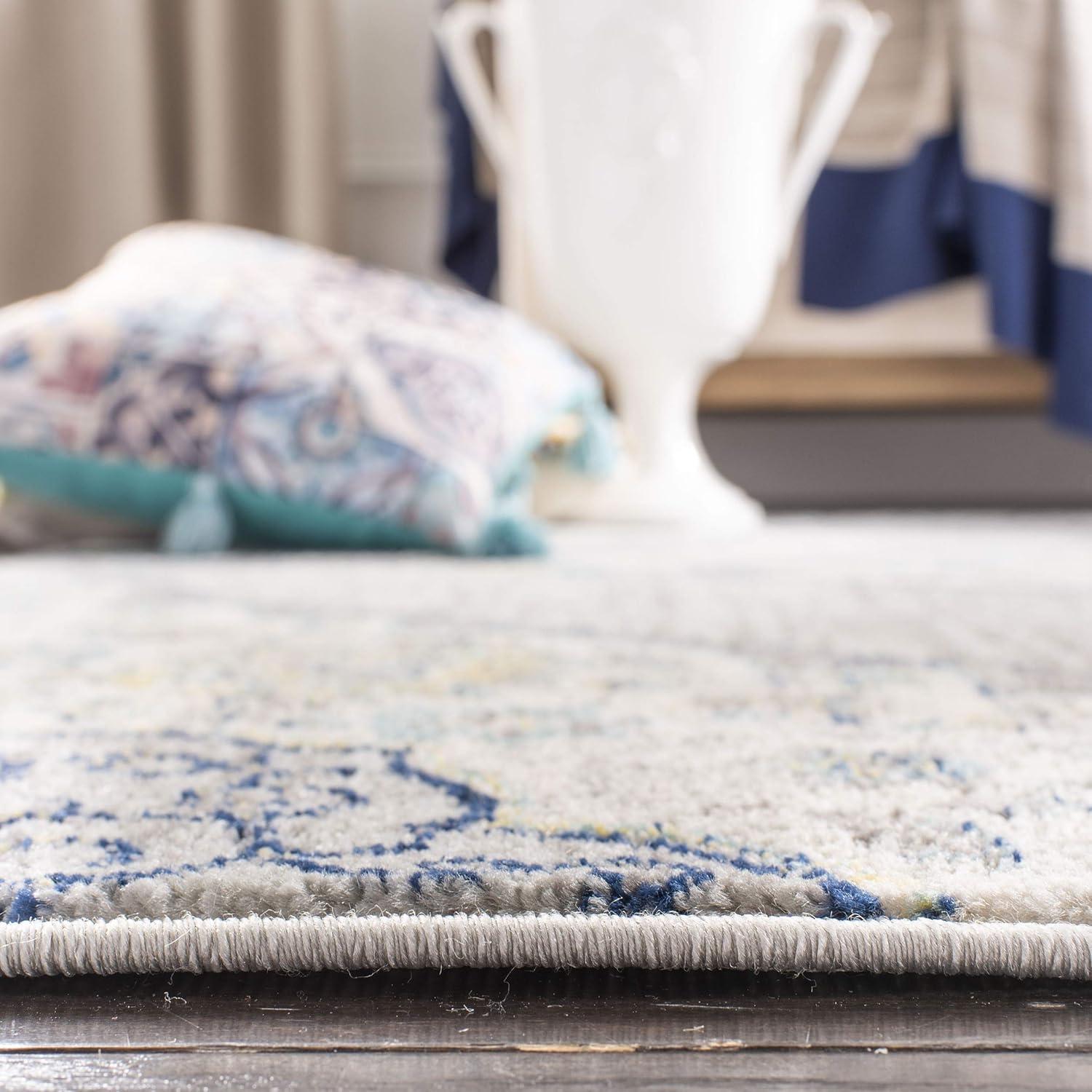 image:imageSAFAVIEH Madison Collection Area Rug 53 x 76 Light Grey amp Blue Boho Chic Medallion Design NonShedding amp Easy Care Ideal for High Traffic Areas in Living Room Bedroom MAD153FLight Grey Blue