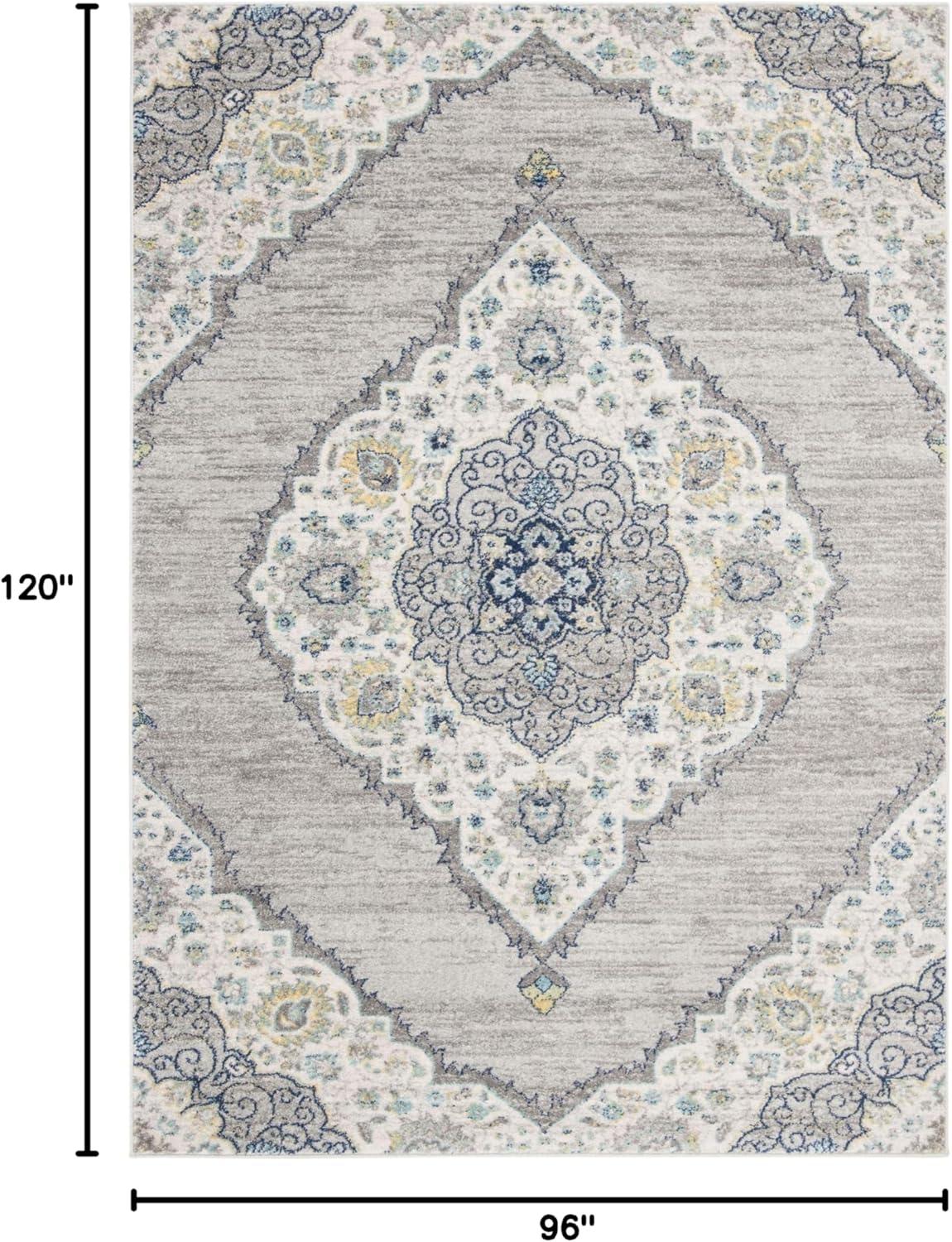 image:imageSAFAVIEH Madison Collection Area Rug 53 x 76 Light Grey amp Blue Boho Chic Medallion Design NonShedding amp Easy Care Ideal for High Traffic Areas in Living Room Bedroom MAD153FLight Grey Blue