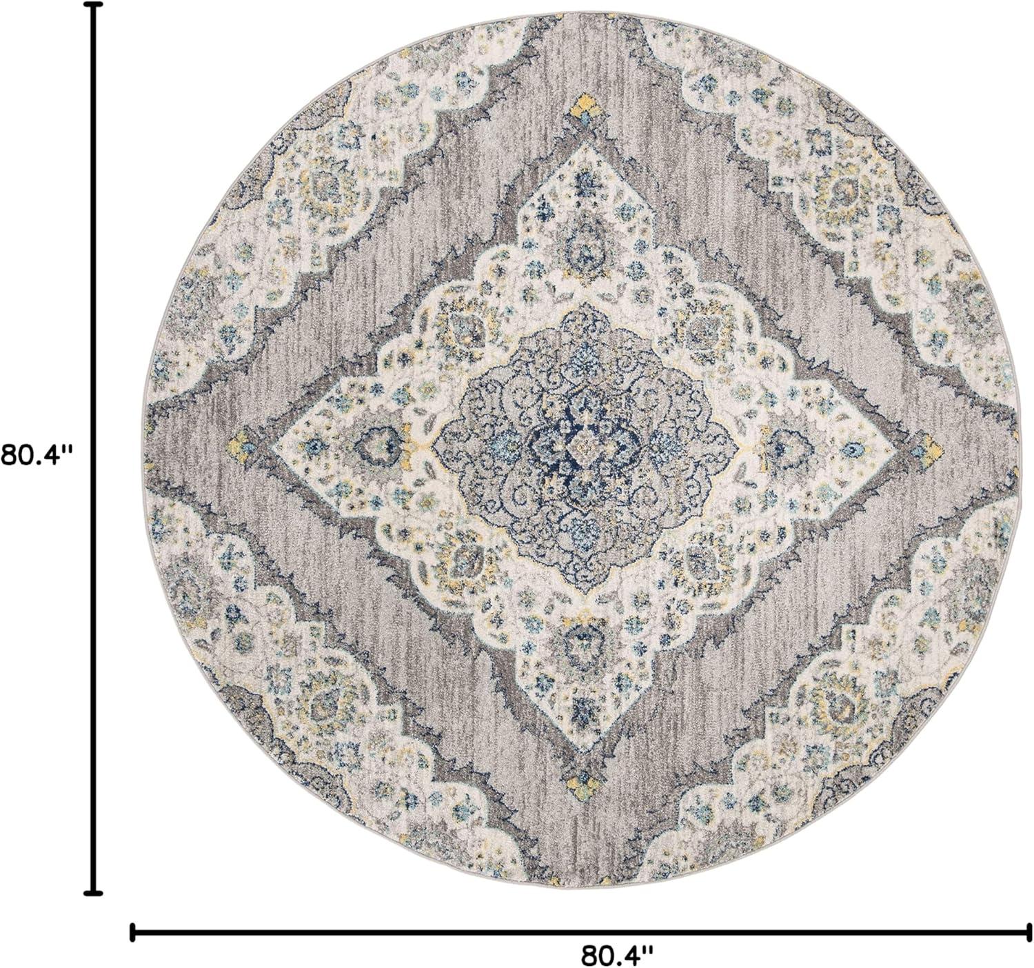 image:imageSAFAVIEH Madison Collection Area Rug 53 x 76 Light Grey amp Blue Boho Chic Medallion Design NonShedding amp Easy Care Ideal for High Traffic Areas in Living Room Bedroom MAD153FLight Grey Blue