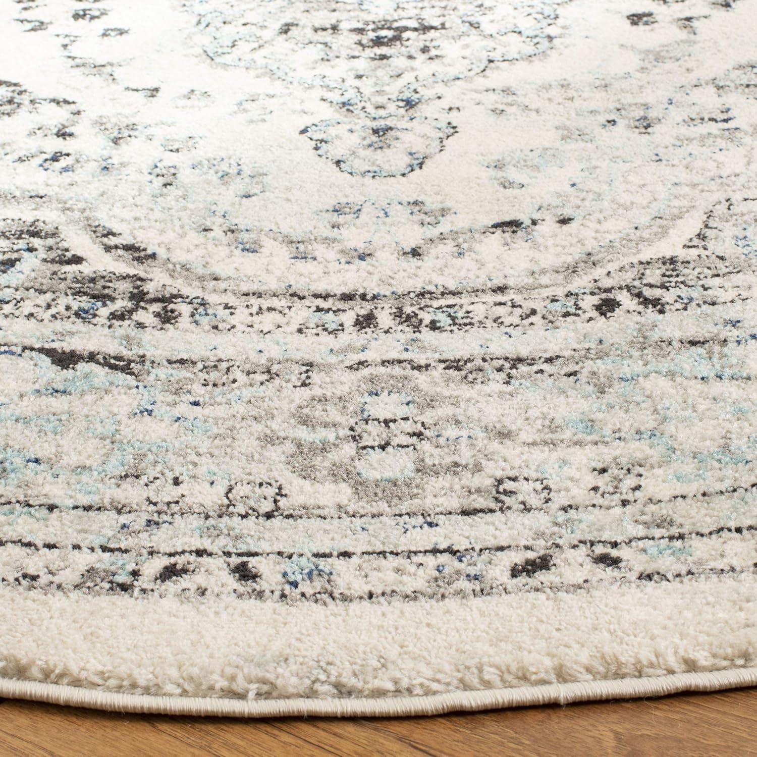 image:imageSAFAVIEH Madison Collection Area Rug 53 x 76 Light Grey amp Blue Oriental Boho Chic Distressed Design NonShedding amp Easy Care Ideal for High Traffic Areas in Living Room Bedroom MAD926FLight Grey Blue