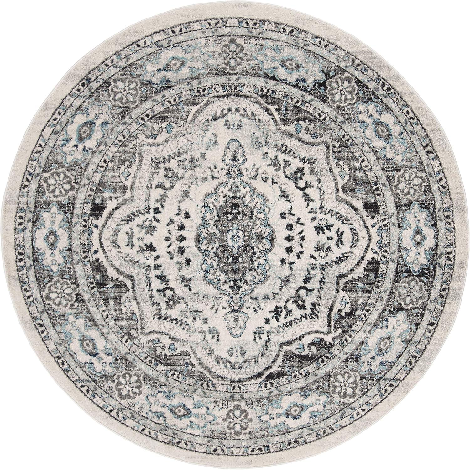 image:imageSAFAVIEH Madison Collection Area Rug 53 x 76 Light Grey amp Blue Oriental Boho Chic Distressed Design NonShedding amp Easy Care Ideal for High Traffic Areas in Living Room Bedroom MAD926FLight Grey Blue