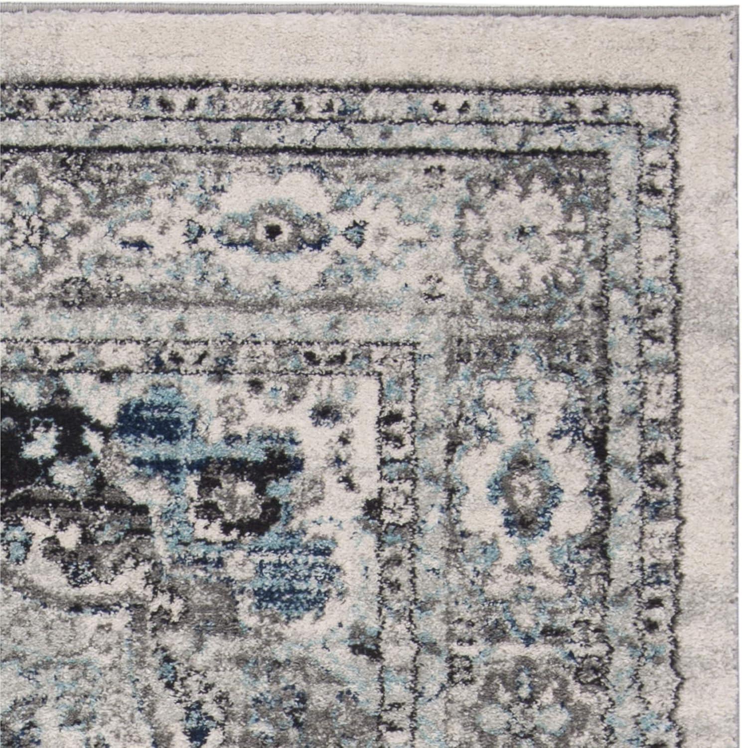 image:imageSAFAVIEH Madison Collection Area Rug 53 x 76 Light Grey amp Blue Oriental Boho Chic Distressed Design NonShedding amp Easy Care Ideal for High Traffic Areas in Living Room Bedroom MAD926FLight Grey Blue