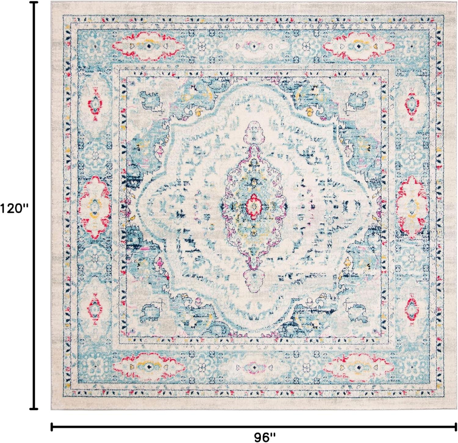 image:imageSAFAVIEH Madison Collection Area Rug 53 x 76 Light Grey amp Blue Oriental Boho Chic Distressed Design NonShedding amp Easy Care Ideal for High Traffic Areas in Living Room Bedroom MAD926FLight Grey Blue