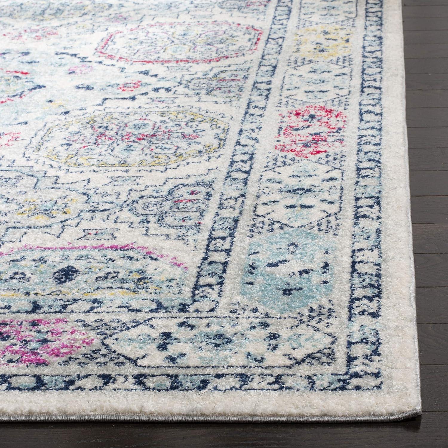 image:imageSAFAVIEH Madison Collection Area Rug 53 x 76 Light Grey amp Fuchsia Oriental Distressed Design NonShedding amp Easy Care Ideal for High Traffic Areas in Living Room Bedroom MAD925RLight GreyFuchsia
